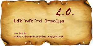Lénárd Orsolya névjegykártya