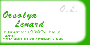 orsolya lenard business card